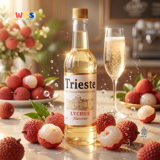 Trieste Lychee Syrup Flavour 650ml - Sirup Premium Rasa Leci untuk Mocktail, Soda, Tea & Dessert