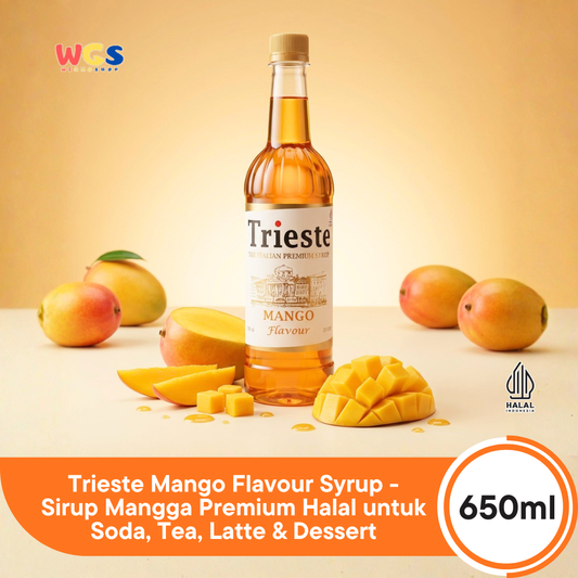 Trieste Mango Flavour Syrup 650ml - Sirup Mangga Premium Halal untuk Soda, Tea, Latte & Dessert