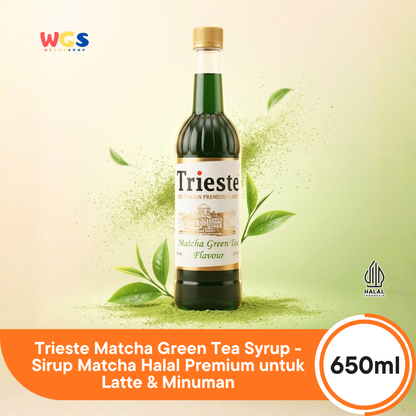 Trieste Syrup Premium Matcha Green Tea Flavor 650ml – Matcha Syrup for Delicious Drinks &amp; Desserts