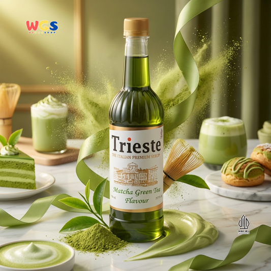 Trieste Matcha Green Tea Syrup 650ml - Sirup Matcha Halal Premium untuk Latte & Minuman
