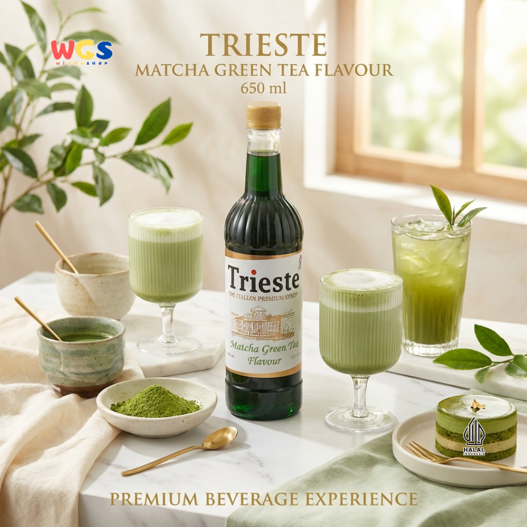 Trieste Syrup Premium Matcha Green Tea Flavor 650ml – Matcha Syrup for Delicious Drinks &amp; Desserts