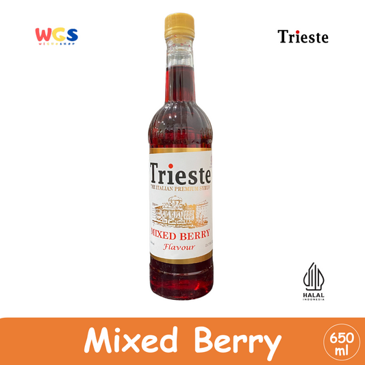 Trieste Mixed Berry Flavor Syrup Premium 650ml - Halal MUI - Minuman Kekinian - Bubble Tea - Soda