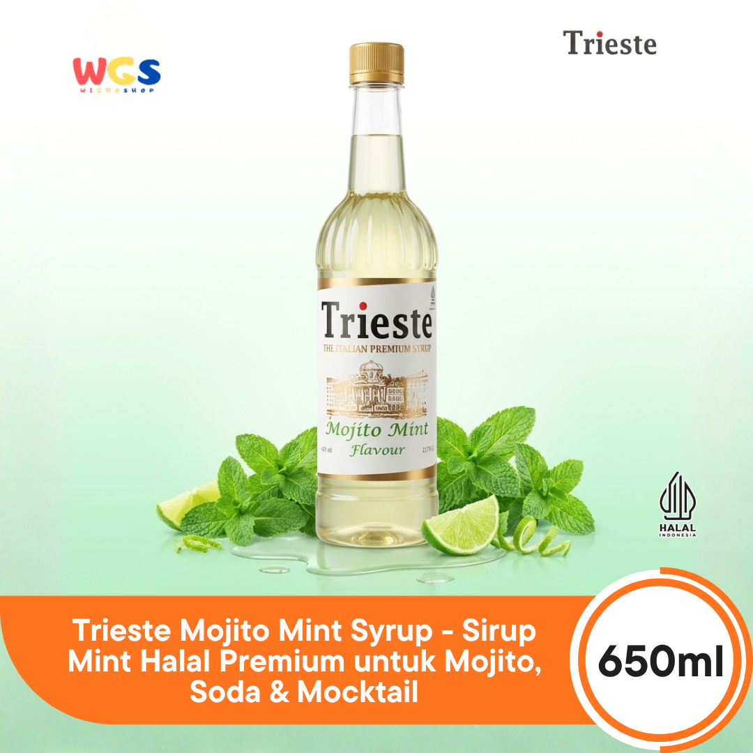 Trieste Syrup Premium Mojito Mint Flavor 650ml – Fresh &amp; Refreshing Mint Flavored Syrup for Drinks