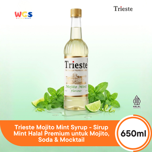 Trieste Mojito Mint Syrup 650ml - Sirup Mint Halal Premium untuk Mojito, Soda & Mocktail