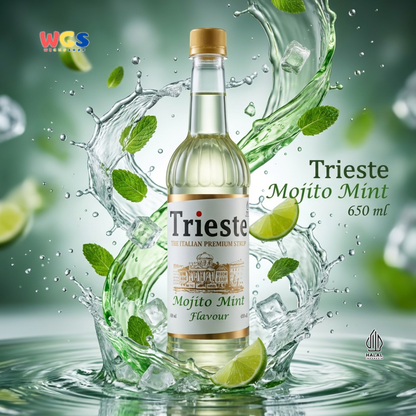 Trieste Syrup Premium Mojito Mint Flavor 650ml – Fresh &amp; Refreshing Mint Flavored Syrup for Drinks
