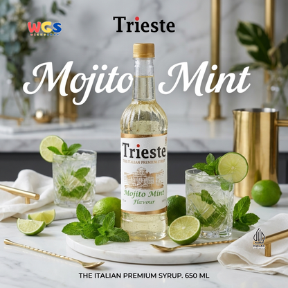 Trieste Syrup Premium Mojito Mint Flavor 650ml – Fresh &amp; Refreshing Mint Flavored Syrup for Drinks