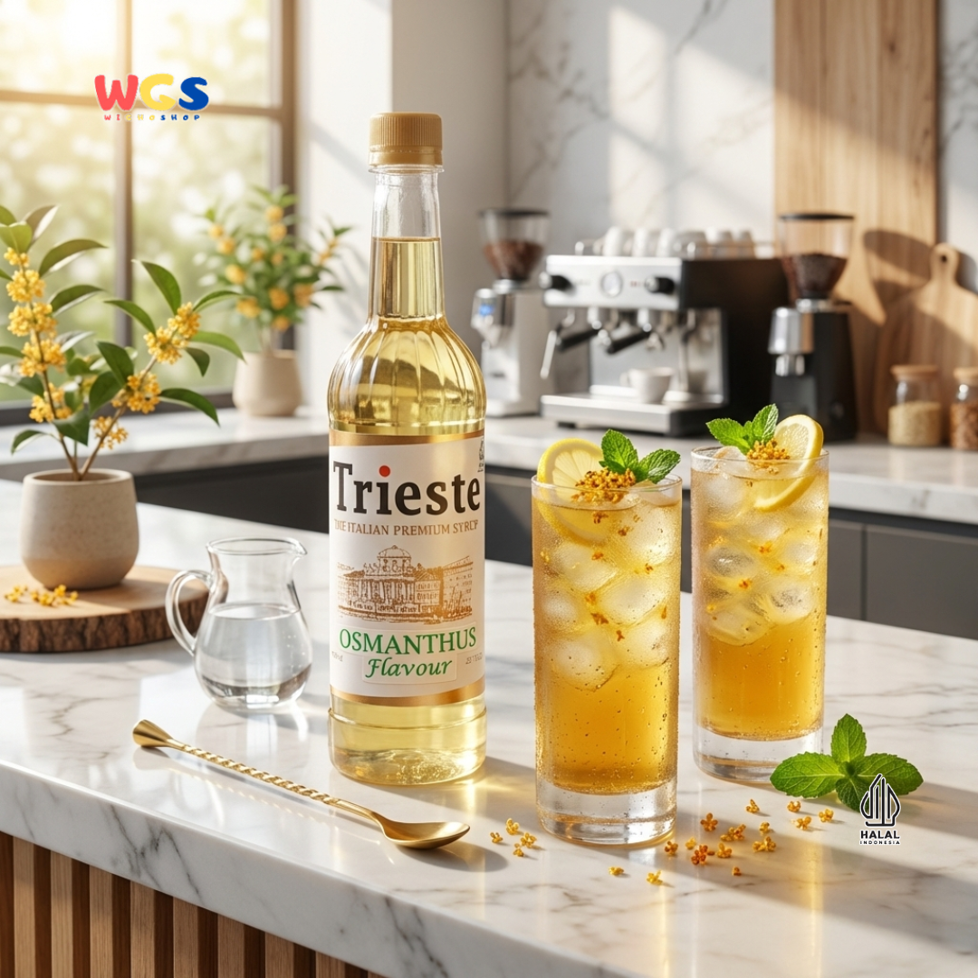 Trieste Syrup Premium Osmanthus Flavour 650ml – Sirup Rasa Bunga Osmanthus Lembut & Wangi