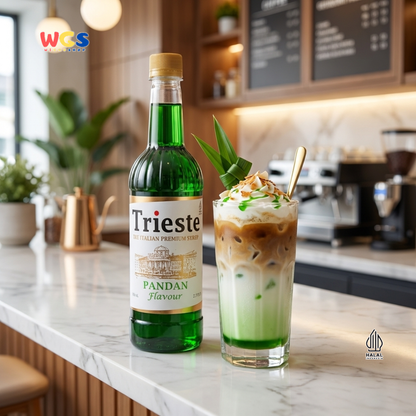 Trieste Pandan Syrup 650ml - Sirup Pandan Halal Premium untuk Kopi, Latte & Dessert