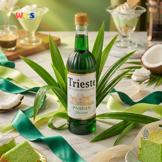 Trieste Pandan Syrup 650ml - Sirup Pandan Halal Premium untuk Kopi, Latte & Dessert