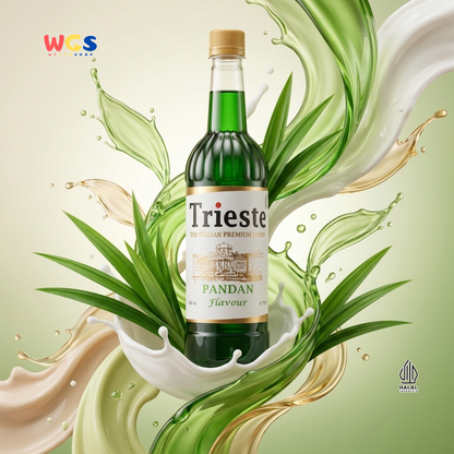 Trieste Pandan Syrup 650ml - Sirup Pandan Halal Premium untuk Kopi, Latte & Dessert