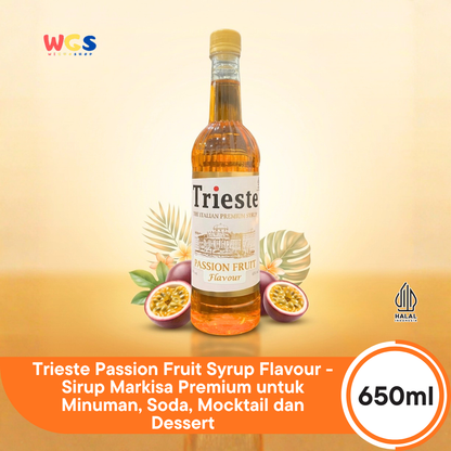 Trieste Passion Fruit Flavor Syrup Premium 650ml – MUI HALAL Passion Fruit Syrup for Drinks &amp; Mocktails