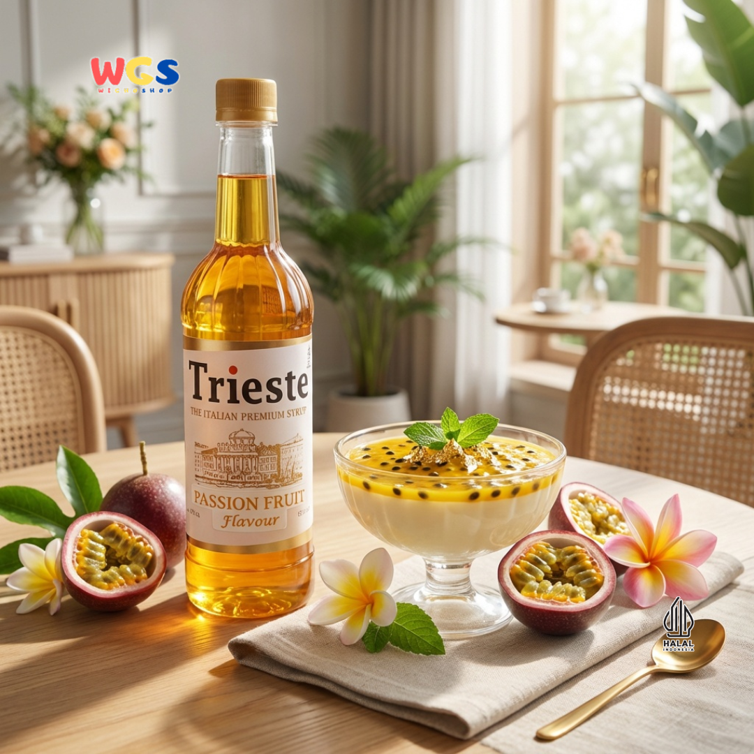 Trieste Passion Fruit Flavor Syrup Premium 650ml – MUI HALAL Passion Fruit Syrup for Drinks &amp; Mocktails