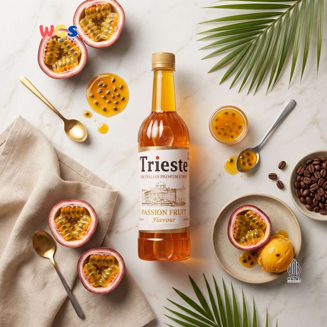 Trieste Passion Fruit Flavor Syrup Premium 650ml – MUI HALAL Passion Fruit Syrup for Drinks &amp; Mocktails