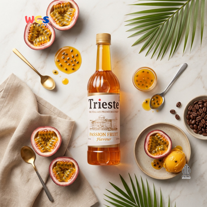 Trieste Passion Fruit Flavor Syrup Premium 650ml – MUI HALAL Passion Fruit Syrup for Drinks &amp; Mocktails