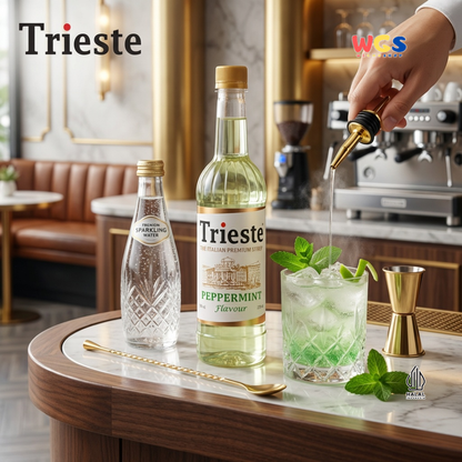 Trieste Peppermint Syrup Flavour 650ml - Sirup Peppermint Premium untuk Minuman, Soda, Mocktail dan Dessert