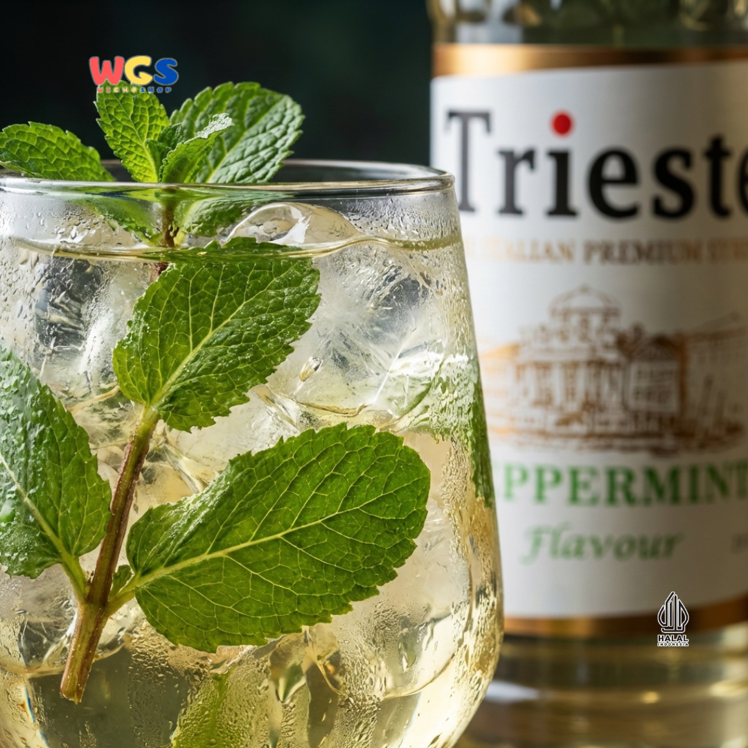 Trieste Peppermint Syrup Flavour 650ml - Sirup Peppermint Premium untuk Minuman, Soda, Mocktail dan Dessert