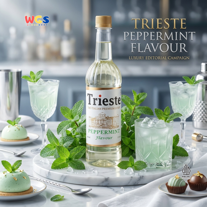 Trieste Peppermint Syrup Flavour 650ml - Sirup Peppermint Premium untuk Minuman, Soda, Mocktail dan Dessert