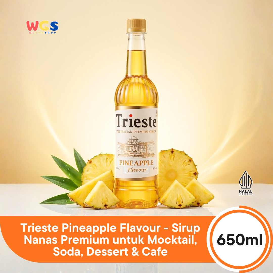 Trieste Syrup Premium Pineapple Flavor 650ml – Fresh Pineapple Flavored Syrup for Drinks &amp; Desserts