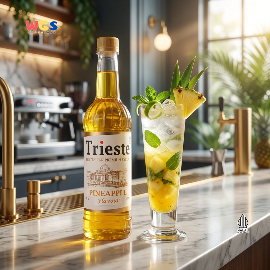 Trieste Syrup Premium Pineapple Flavor 650ml – Fresh Pineapple Flavored Syrup for Drinks &amp; Desserts