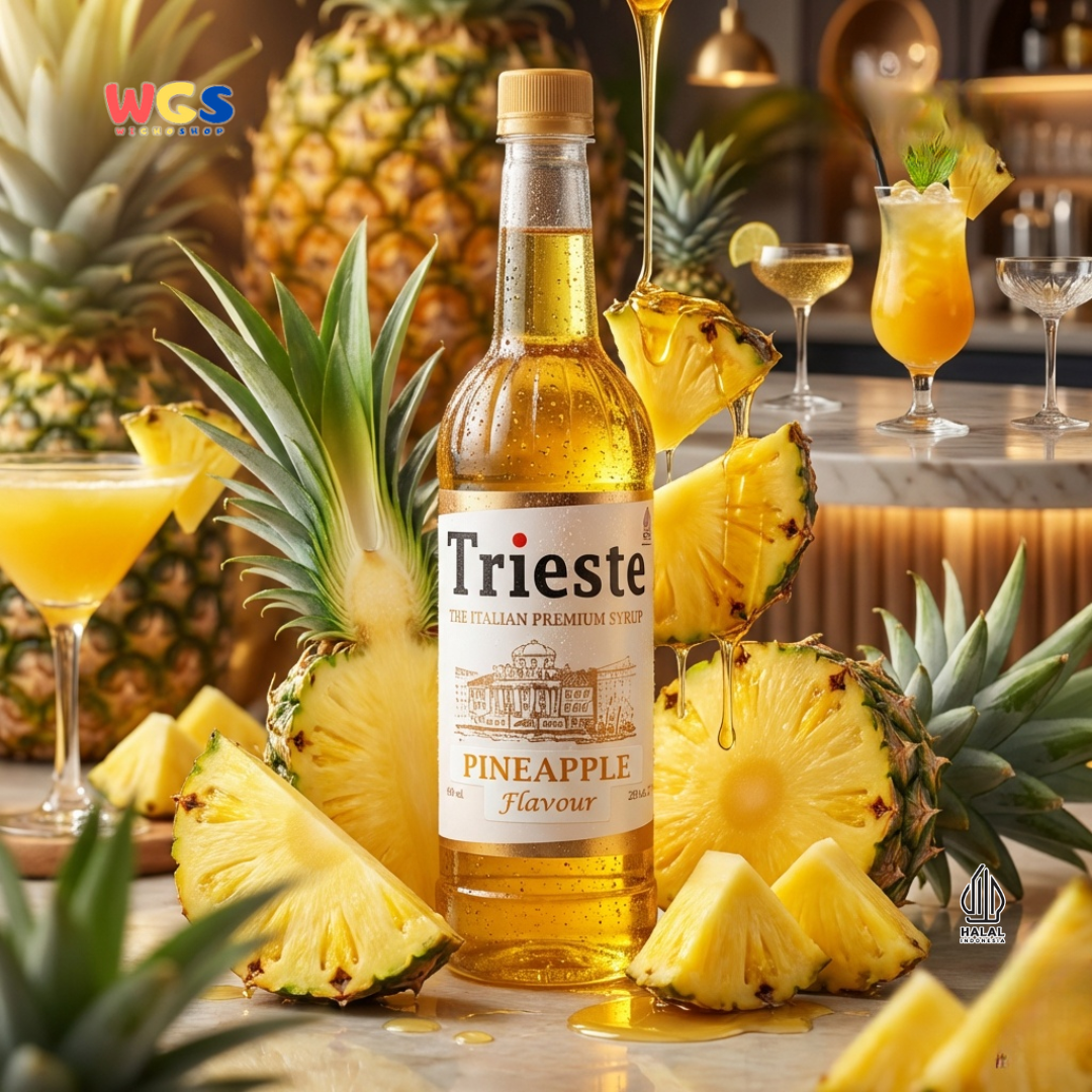 Trieste Syrup Premium Pineapple Flavor 650ml – Fresh Pineapple Flavored Syrup for Drinks &amp; Desserts