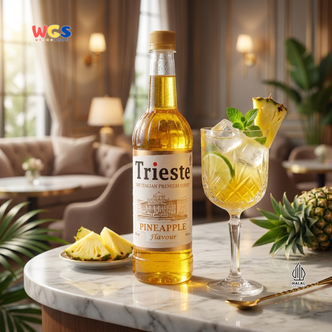 Trieste Syrup Premium Pineapple Flavor 650ml – Fresh Pineapple Flavored Syrup for Drinks &amp; Desserts