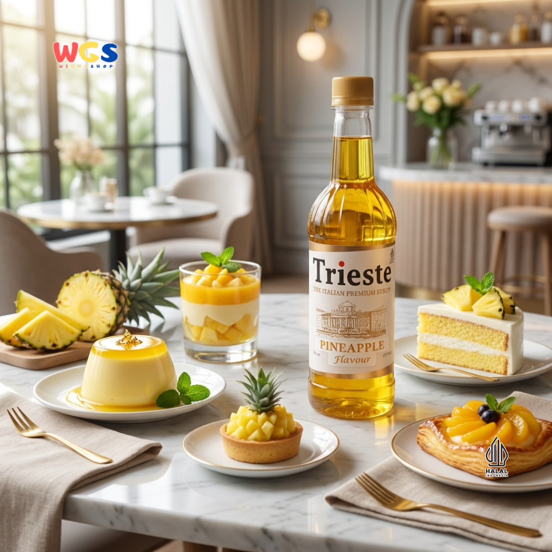 Trieste Syrup Premium Pineapple Flavor 650ml – Fresh Pineapple Flavored Syrup for Drinks &amp; Desserts