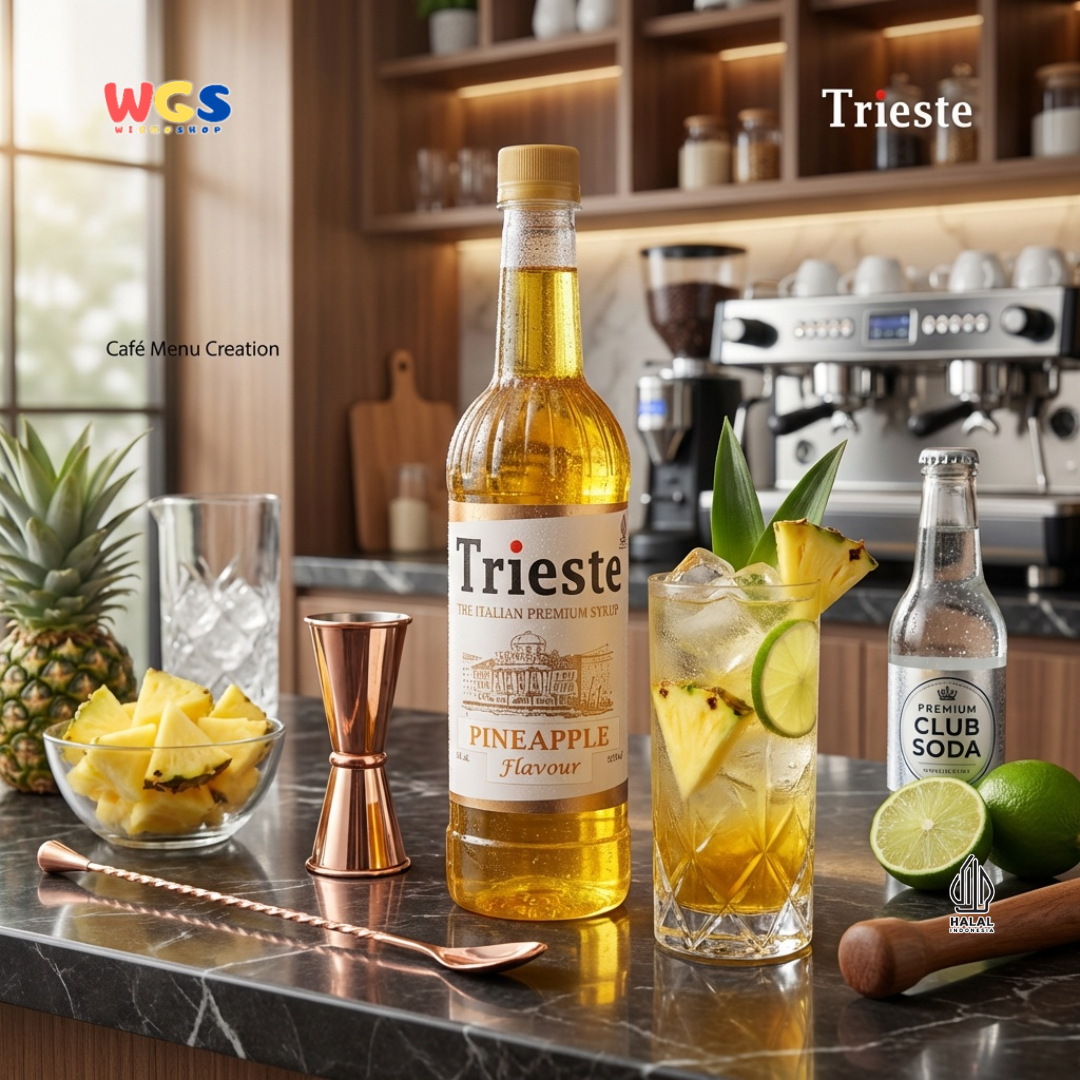 Trieste Syrup Premium Pineapple Flavor 650ml – Fresh Pineapple Flavored Syrup for Drinks &amp; Desserts