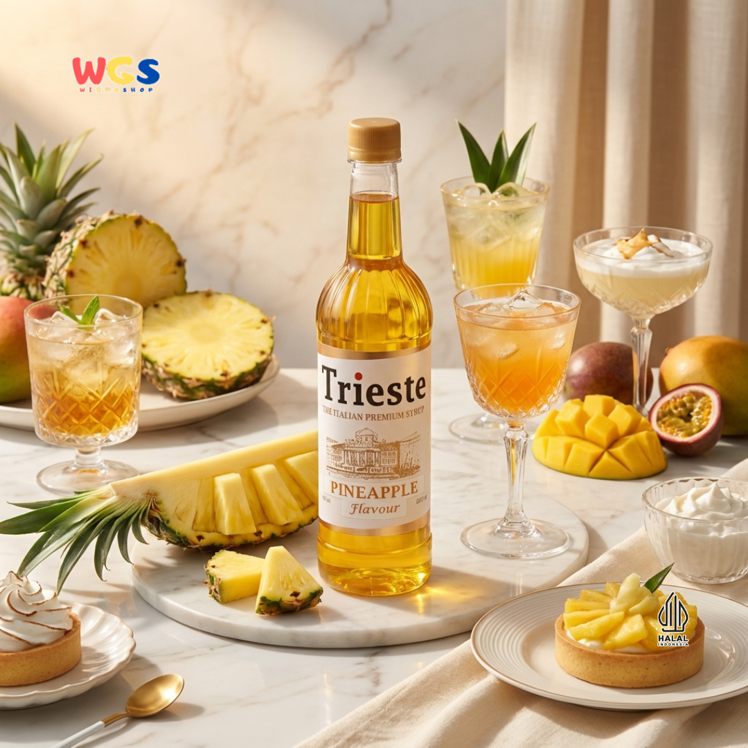 Trieste Syrup Premium Pineapple Flavor 650ml – Fresh Pineapple Flavored Syrup for Drinks &amp; Desserts