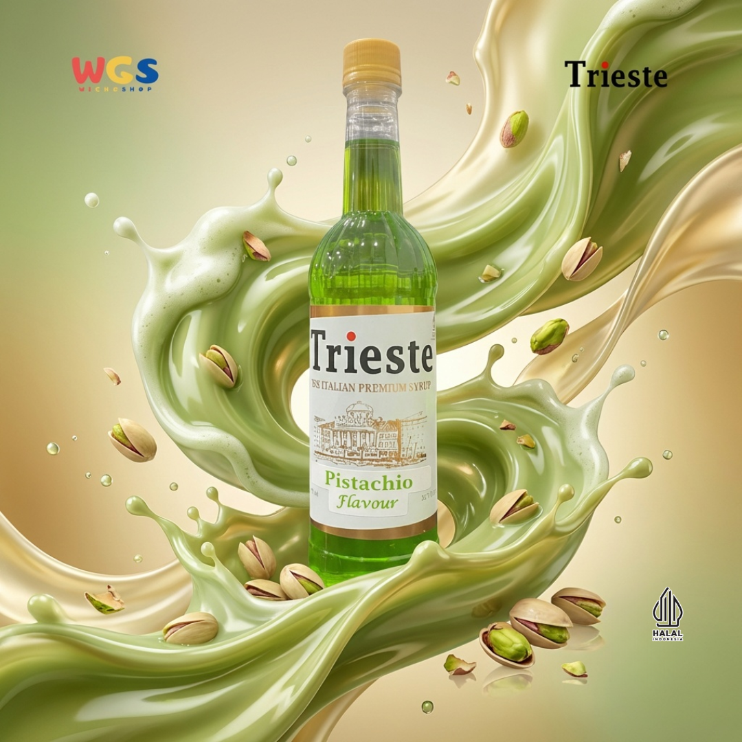 Trieste Pistachio Syrup Flavour 650ml - Sirup Pistachio Premium untuk Minuman, Dessert dan Topping