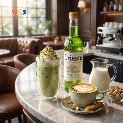 Trieste Pistachio Syrup Flavour 650ml - Sirup Pistachio Premium untuk Minuman, Dessert dan Topping
