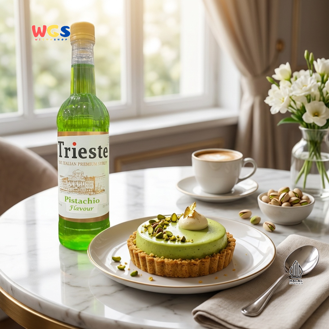 Trieste Pistachio Syrup Flavour 650ml - Sirup Pistachio Premium untuk Minuman, Dessert dan Topping
