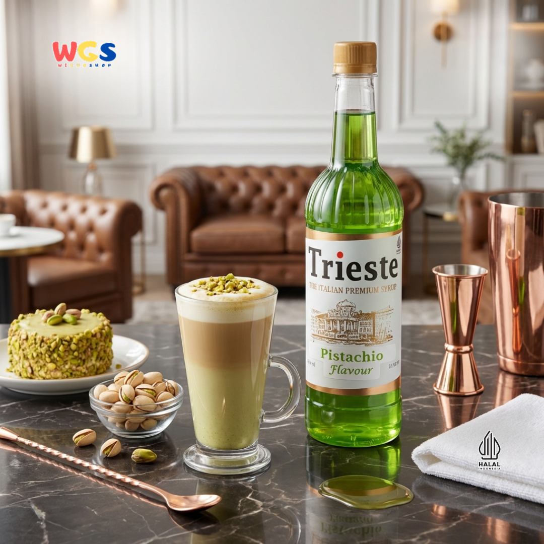 Trieste Pistachio Syrup Flavour 650ml - Sirup Pistachio Premium untuk Minuman, Dessert dan Topping