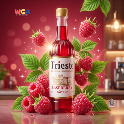 Trieste Raspberry Syrup Flavour 650ml - Sirup Raspberry Premium untuk Minuman, Soda, Mocktail dan Dessert