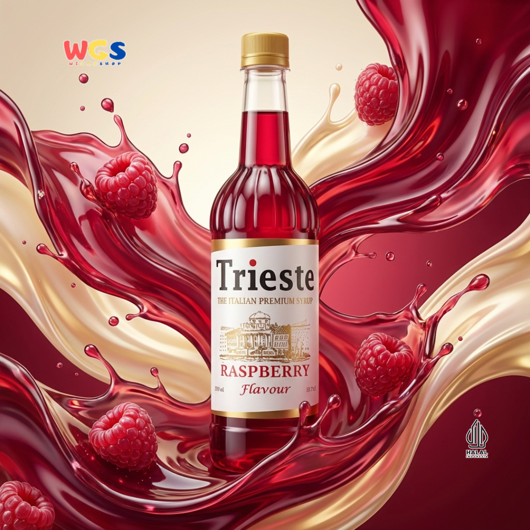 Trieste Raspberry Syrup Flavour 650ml - Sirup Raspberry Premium untuk Minuman, Soda, Mocktail dan Dessert