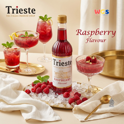 Trieste Raspberry Syrup Flavour 650ml - Sirup Raspberry Premium untuk Minuman, Soda, Mocktail dan Dessert