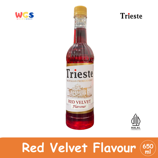 Trieste Red Velvet Flavor Syrup Premium 650ml - Halal MUI - Sirup Minuman Kekinian - Bubble Tea