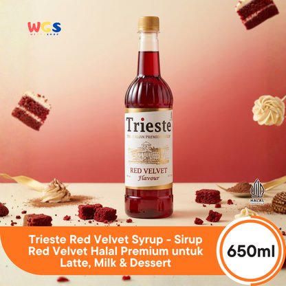Trieste Red Velvet Syrup 650ml - Sirup Red Velvet Halal Premium untuk Latte, Milk & Dessert