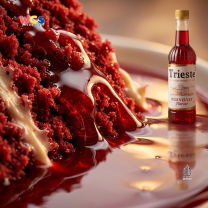 Trieste Red Velvet Syrup 650ml - Sirup Red Velvet Halal Premium untuk Latte, Milk & Dessert