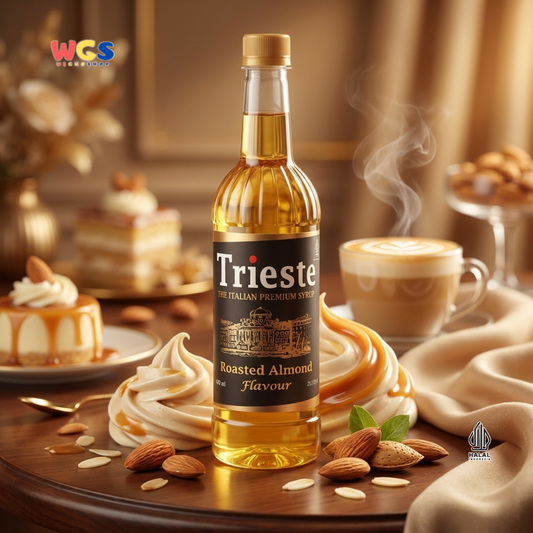 Trieste Roasted Almond Flavour Syrup 650ml - Sirup Premium untuk Kopi, Latte, Mocktail & Dessert