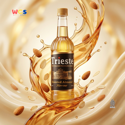 Trieste Roasted Almond Flavor Syrup Premium 650ml - Halal MUI - Trendy Drink - Bubble Tea