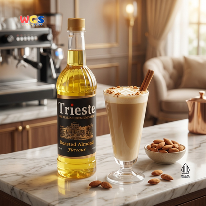 Trieste Roasted Almond Flavor Syrup Premium 650ml - Halal MUI - Trendy Drink - Bubble Tea