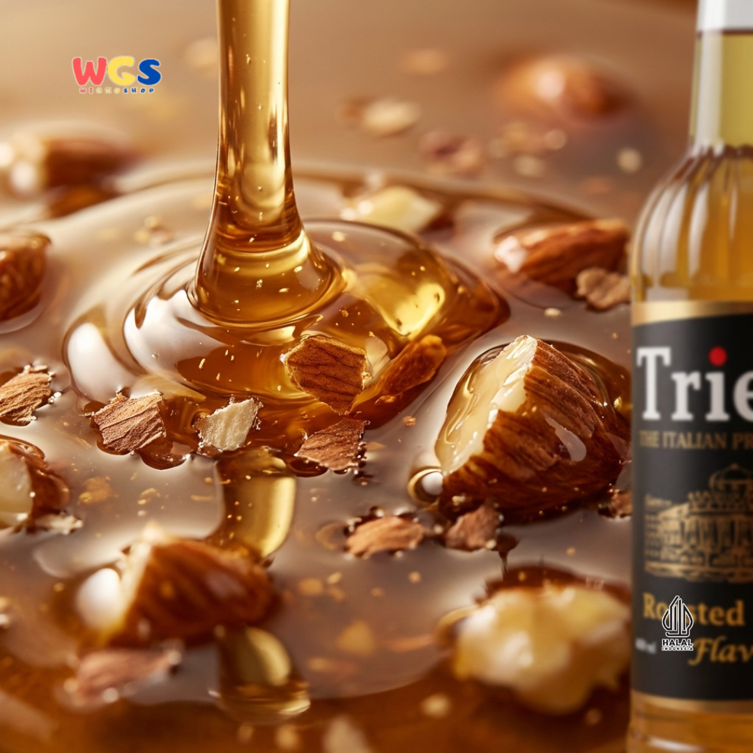 Trieste Roasted Almond Flavor Syrup Premium 650ml - Halal MUI - Trendy Drink - Bubble Tea