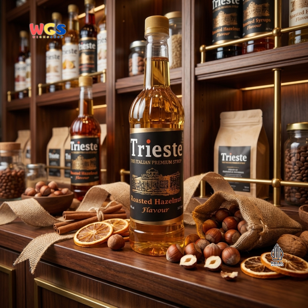 Trieste Roasted Hazelnut Flavour Syrup 650ml - Sirup Premium Rasa Hazelnut Panggang untuk Kopi & Minuman
