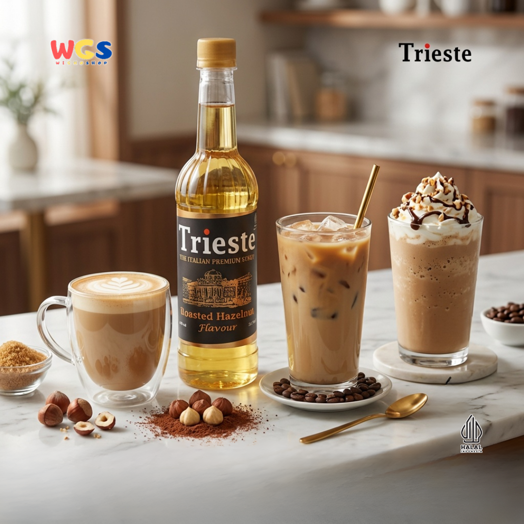 Trieste Roasted Hazelnut Flavour Syrup 650ml - Sirup Premium Rasa Hazelnut Panggang untuk Kopi & Minuman