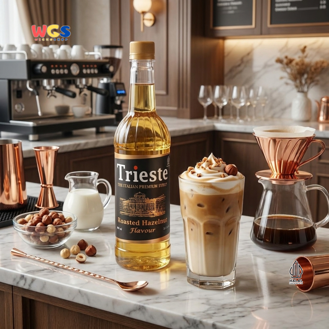 Trieste Roasted Hazelnut Flavour Syrup 650ml - Sirup Premium Rasa Hazelnut Panggang untuk Kopi & Minuman