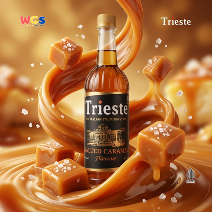 Trieste Syrup Premium Salted Caramel Flavor 650ml – Delicious Salted Caramel Syrup for Drinks