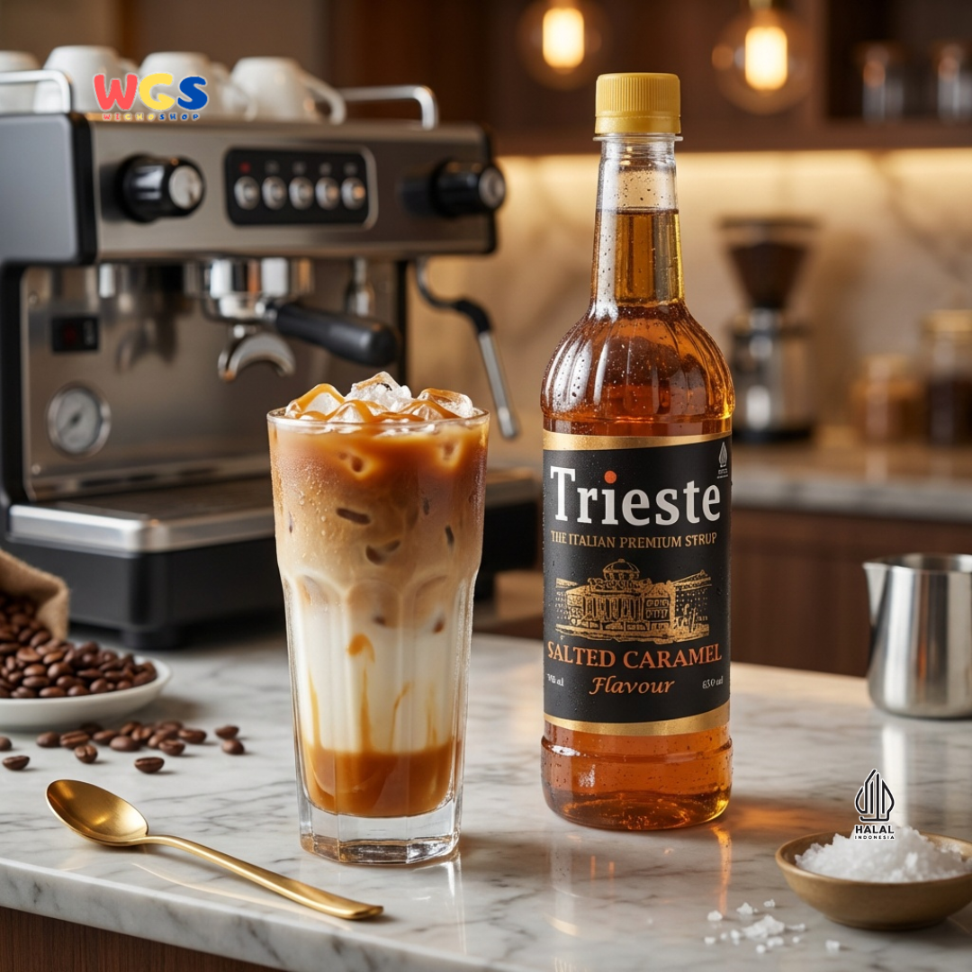 Trieste Syrup Premium Salted Caramel Flavor 650ml – Delicious Salted Caramel Syrup for Drinks