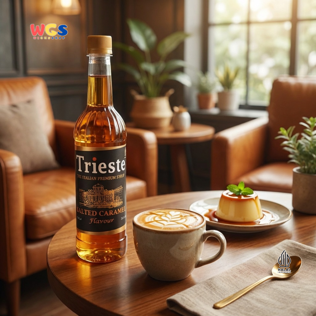 Trieste Syrup Premium Salted Caramel Flavor 650ml – Delicious Salted Caramel Syrup for Drinks