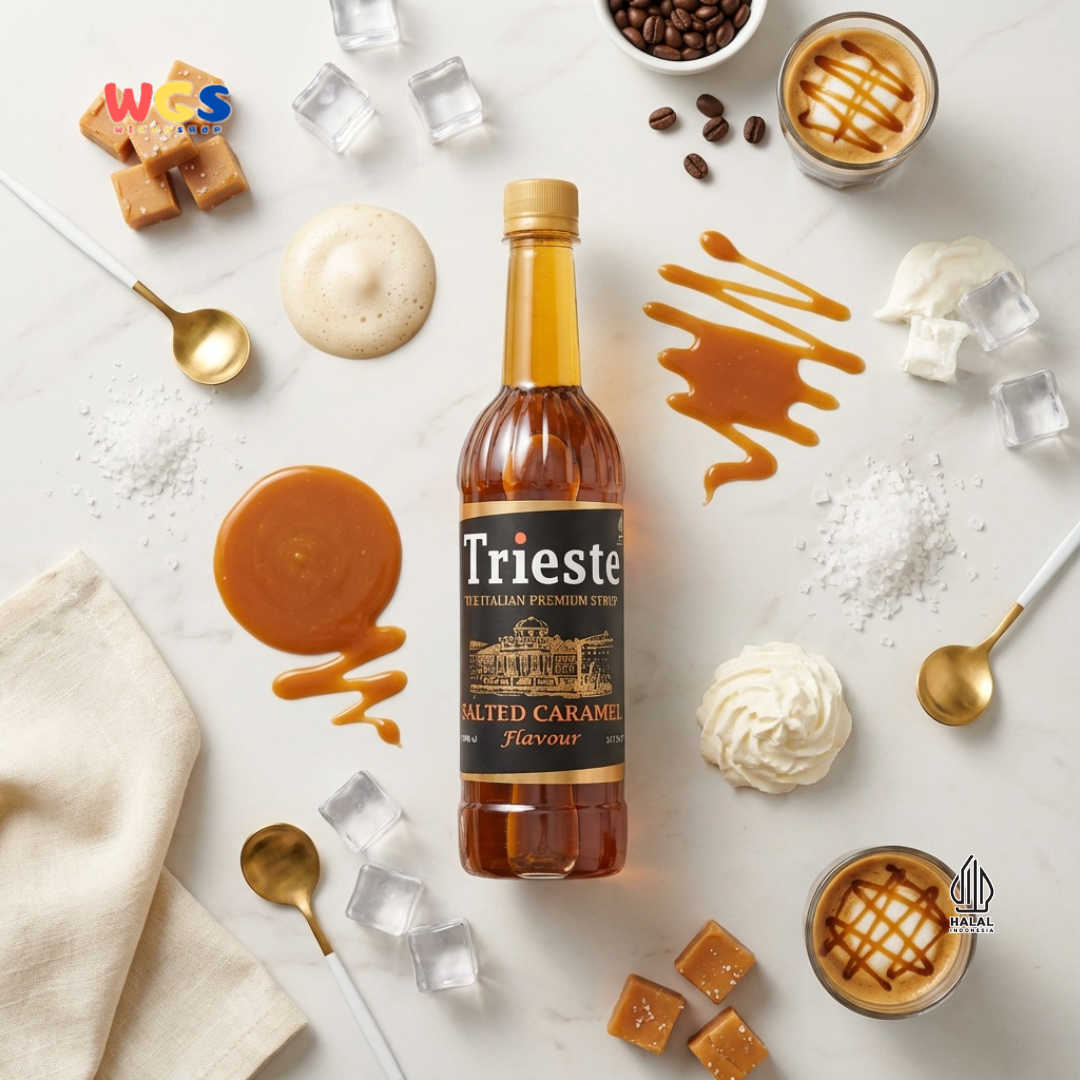 Trieste Syrup Premium Salted Caramel Flavor 650ml – Delicious Salted Caramel Syrup for Drinks