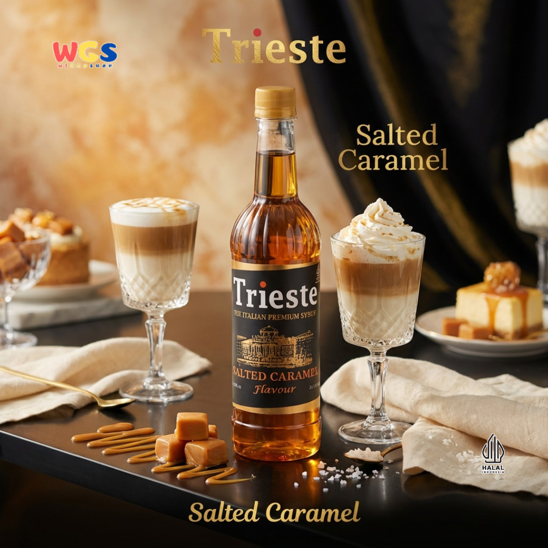 Trieste Syrup Premium Salted Caramel Flavor 650ml – Delicious Salted Caramel Syrup for Drinks
